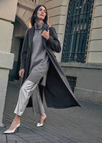 Phase Eight Lydia Long Wool Pinstripe Coats Grey Australia | YI7368140